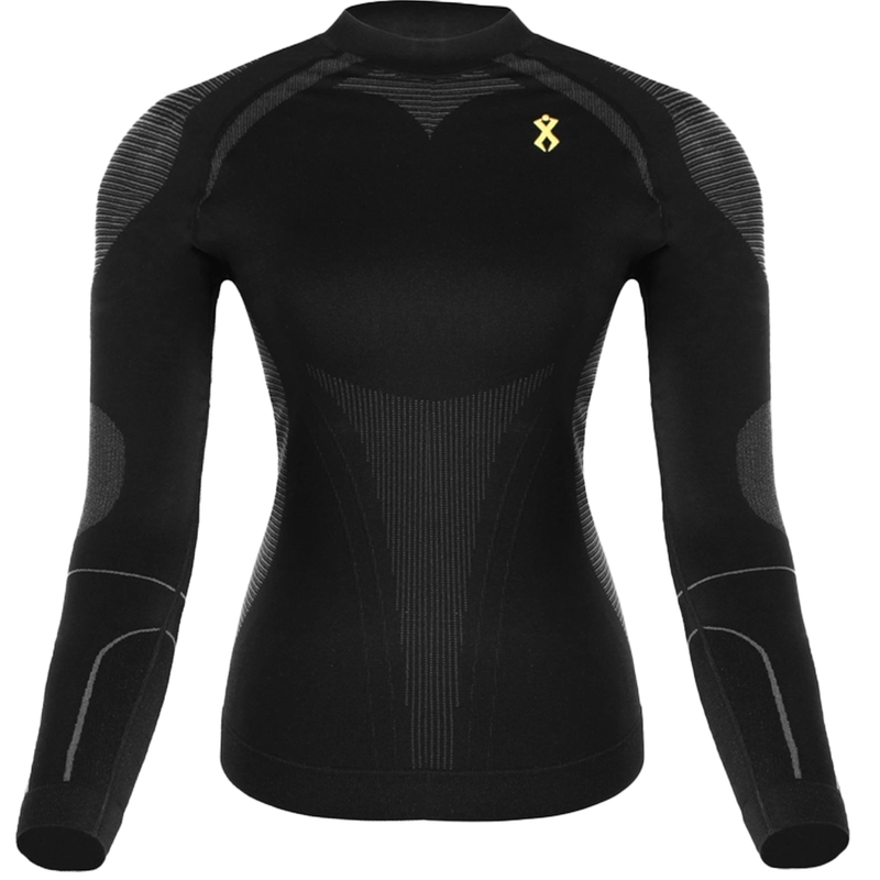 T-shirt funzionale da donna Rilax Mia nera - manica lunga