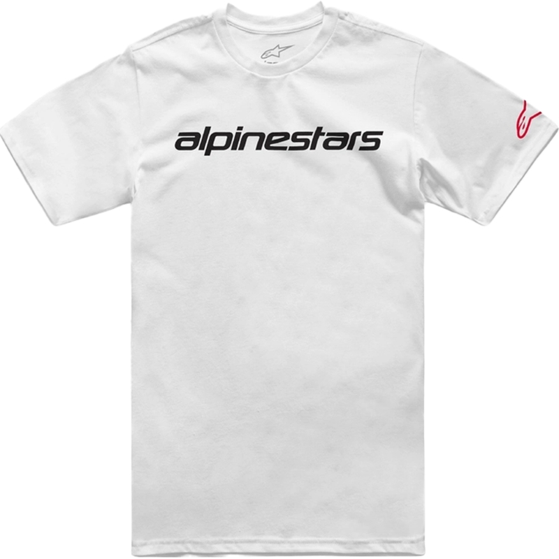 Maglietta Alpinestars Linear Wordmark 2.0 CSF bianca-rossa-nera