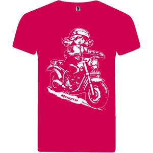 T-shirt da ragazza MotoZem - Biker rosa