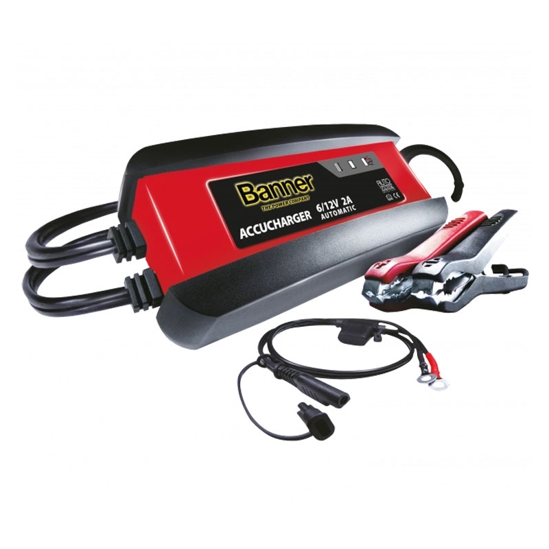 Caricabatterie Banner Accucharger 2A per batterie da 6/12V