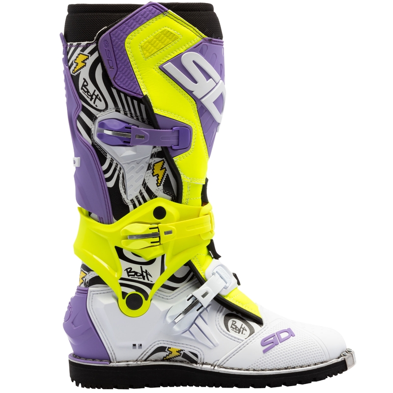 Stivali da moto SiDi Crossair HD End BB002 viola-giallo-bianco