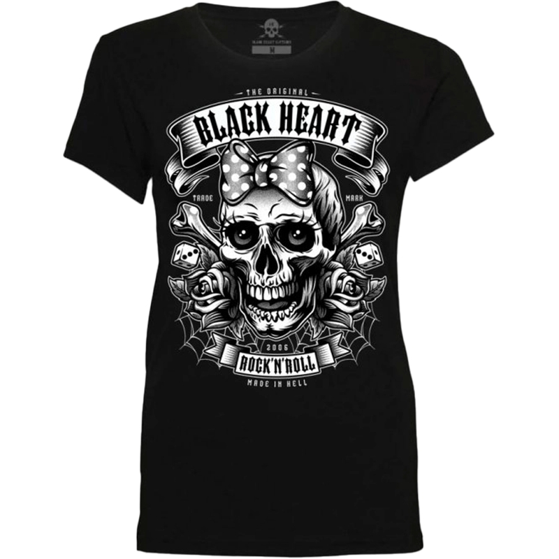 Maglietta donna nera Heart Miss Murder nero