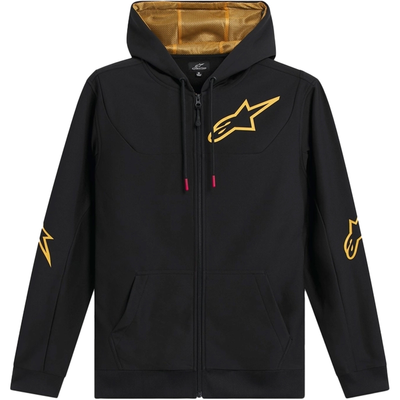 Felpa con cappuccio Alpinestars Sessions 3 nero-oro