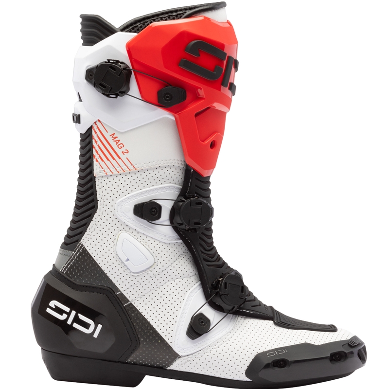 Stivali da moto SiDi MAG 2 Air bianco-nero-rosso
