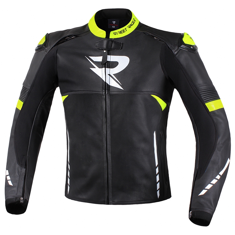 Bunda na motorku Street Racer Bexter černo-bílo-fluo žlutá výprodej