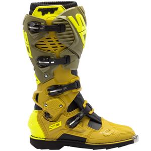 Stivali da moto SiDi Crossfire 3 verde oliva-giallo fluo