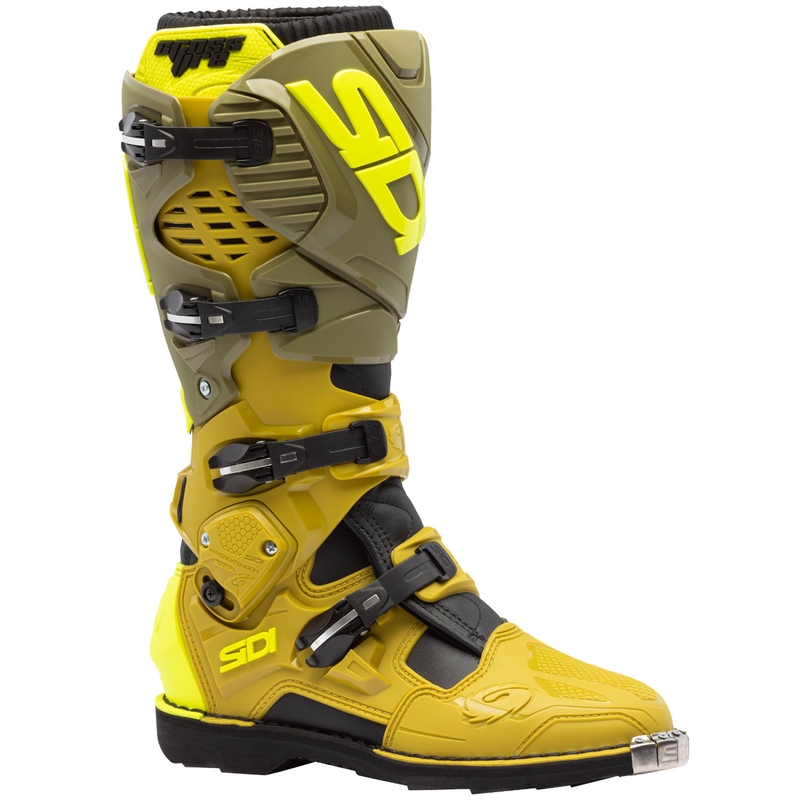 Stivali da moto SiDi Crossfire 3 verde oliva-giallo fluo