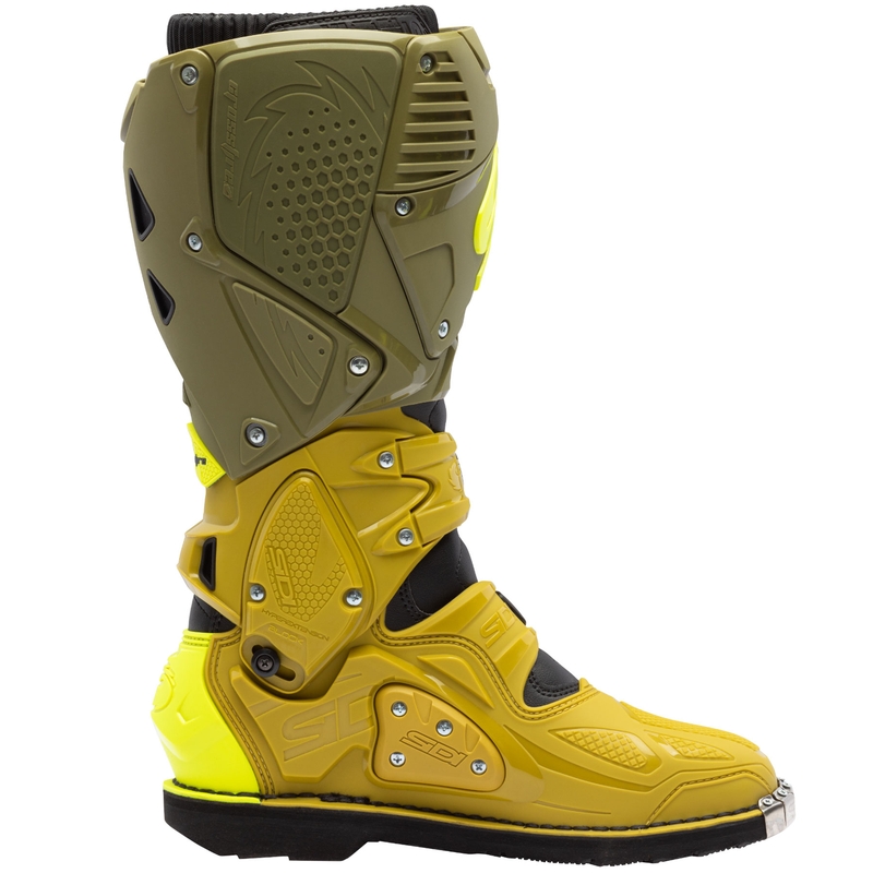 Stivali da moto SiDi Crossfire 3 verde oliva-giallo fluo