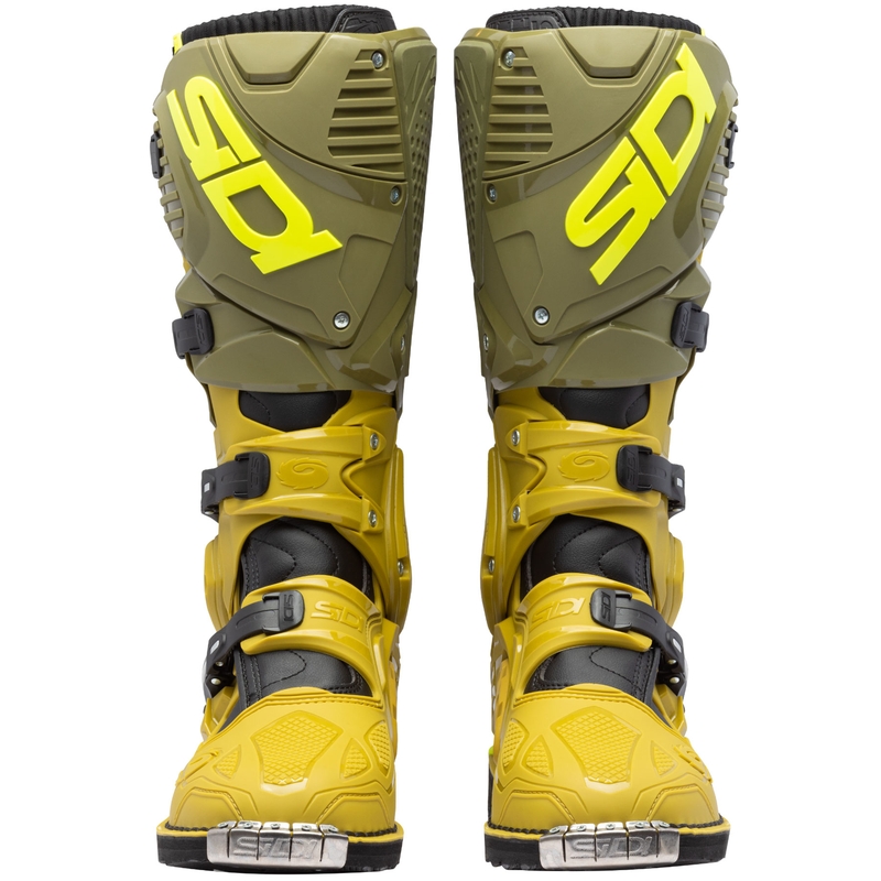 Stivali da moto SiDi Crossfire 3 verde oliva-giallo fluo