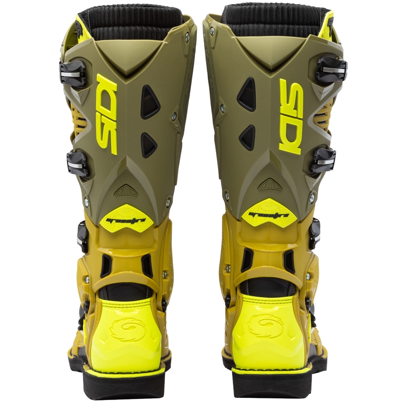 Stivali da moto SiDi Crossfire 3 verde oliva-giallo fluo