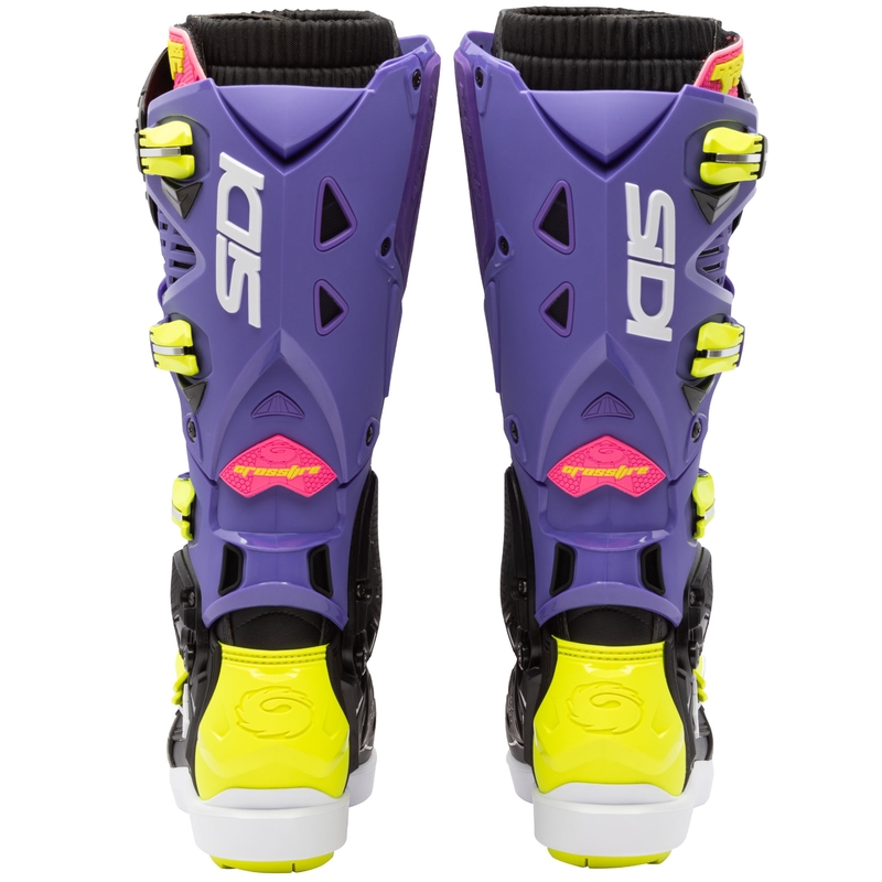 Stivali da moto SiDi Crossfire 3 SRS viola-nero-giallo fluo