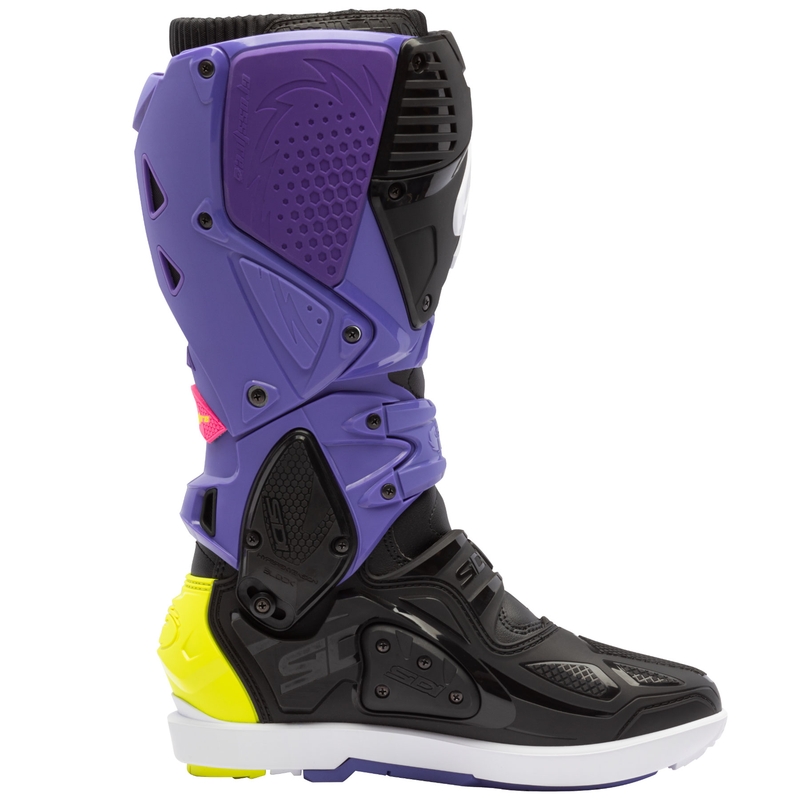 Stivali da moto SiDi Crossfire 3 SRS viola-nero-giallo fluo