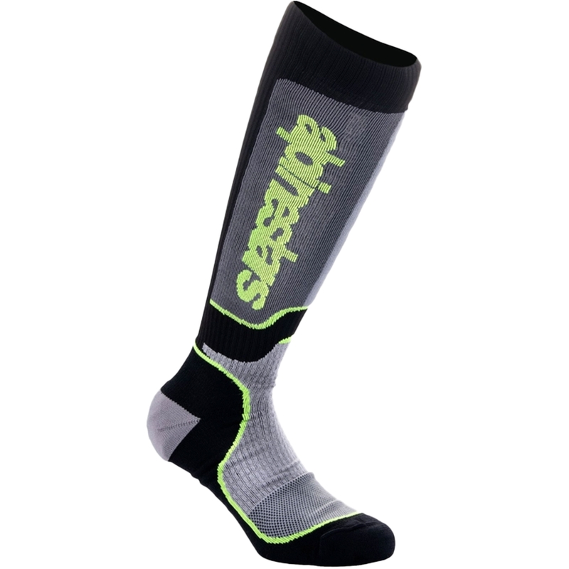 Calzini Alpinestars MX Plus Kids Nero-Grigio-Giallo Fluo