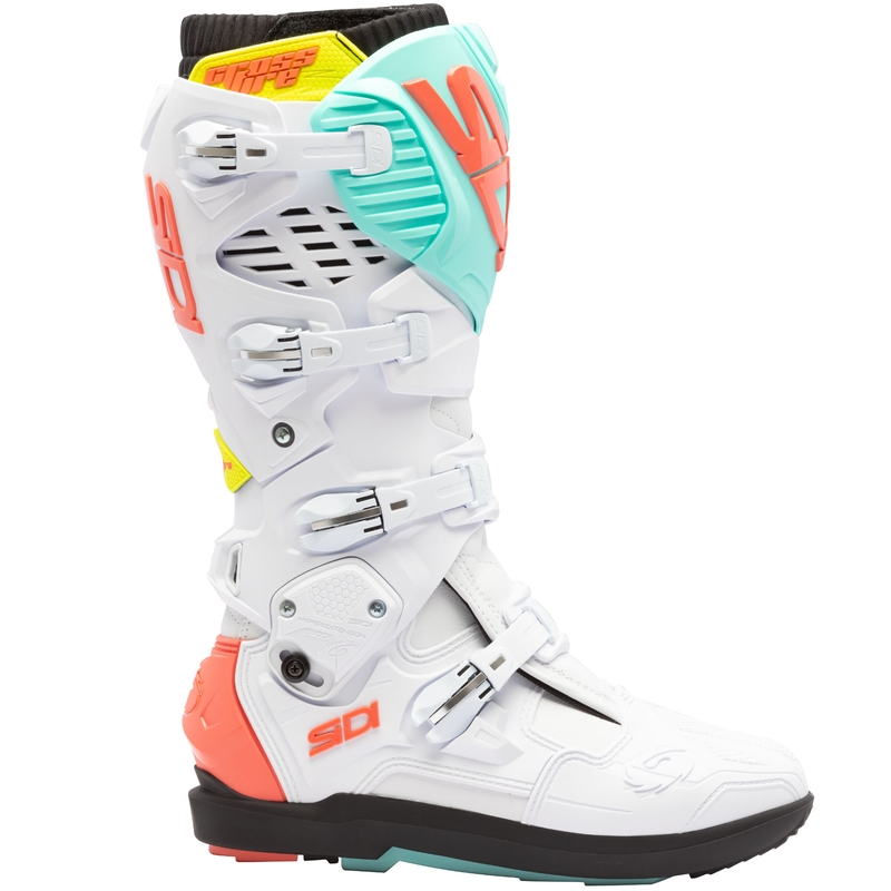 Stivali da moto SiDi Crossfire 3 SRS bianco-fluo menta-fluo corallo