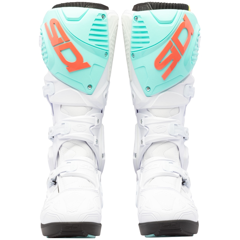 Stivali da moto SiDi Crossfire 3 SRS bianco-fluo menta-fluo corallo