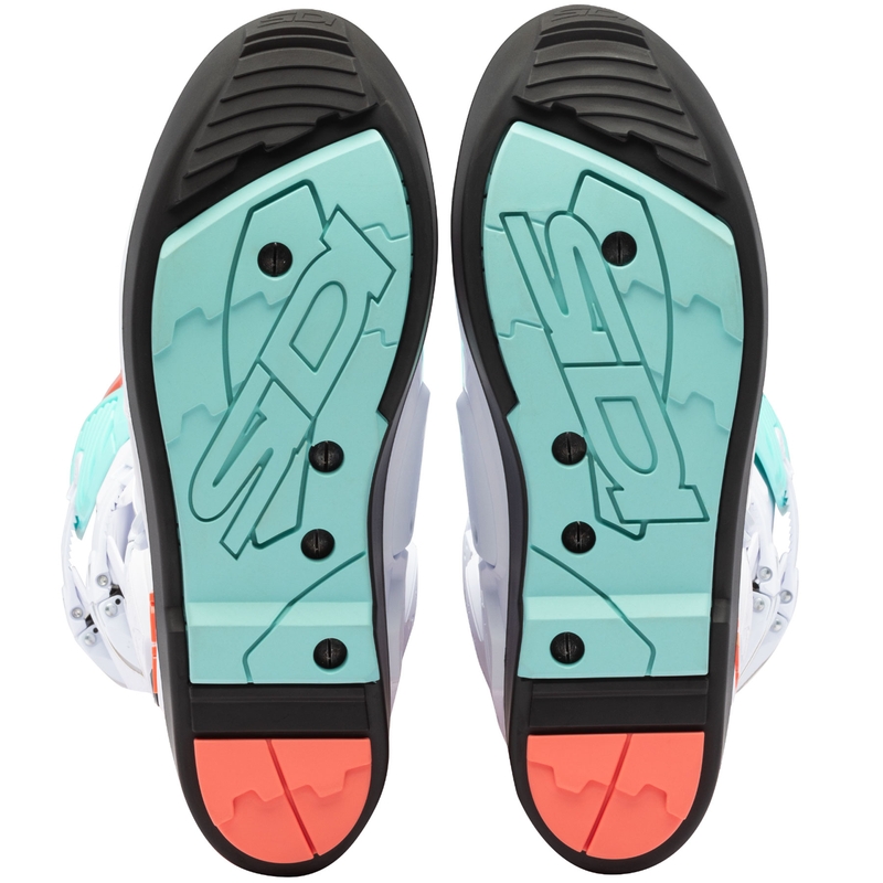 Stivali da moto SiDi Crossfire 3 SRS bianco-fluo menta-fluo corallo