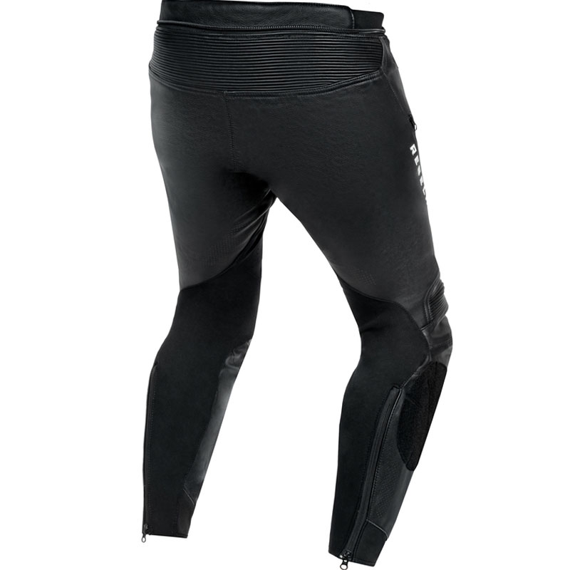 Pantaloni da moto in pelle Rebelhorn Veloce neri-bianchi