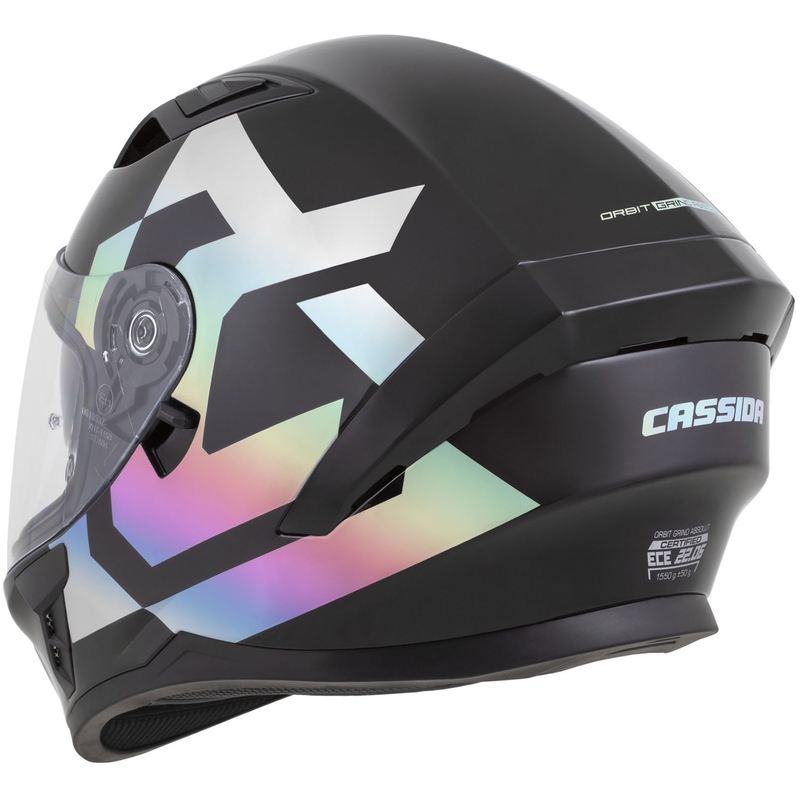 Casco integrale da moto Cassida Orbit Grind Absolut nero-olografico