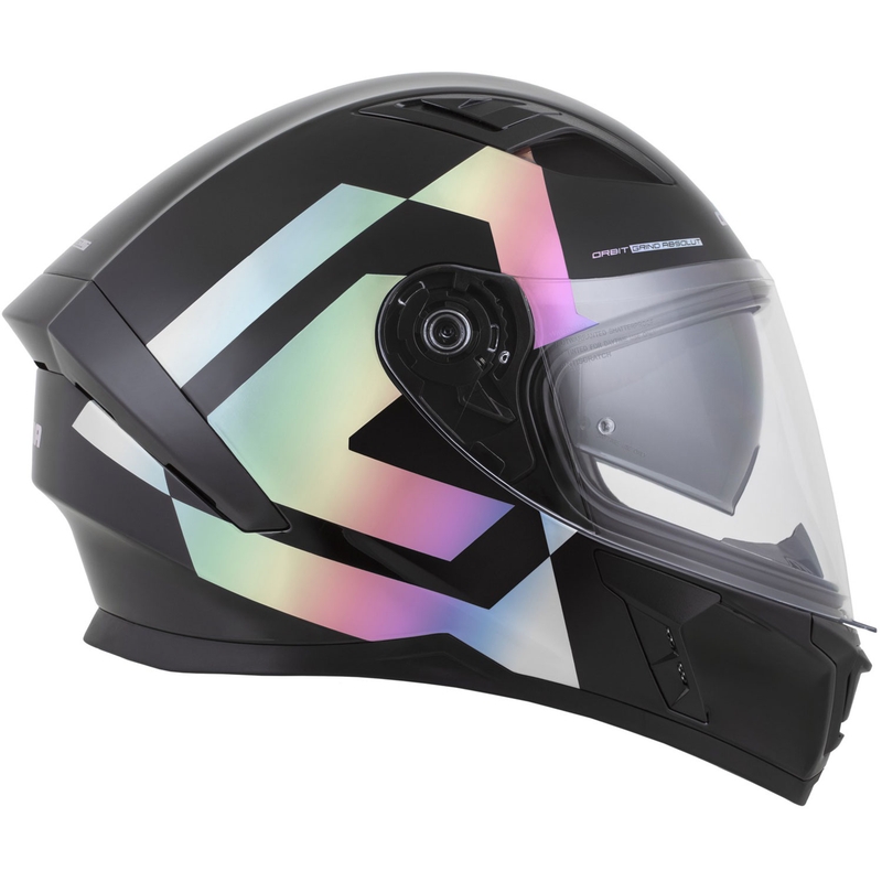 Casco integrale da moto Cassida Orbit Grind Absolut nero-olografico