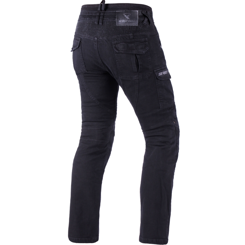 Jeans da motociclista Street Racer Cargo CE Cropped neri