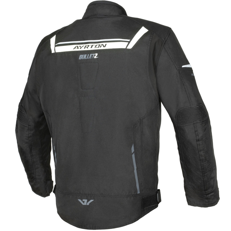 Giacca da motociclista Ayrton Bullet II nera-bianca-grigia