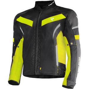 Giacca da moto Street Racer Evans Air nera-giallo fluo