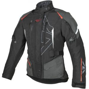 Giacca da moto da donna Ayrton Teressa II nero-grigio-rosso fluo