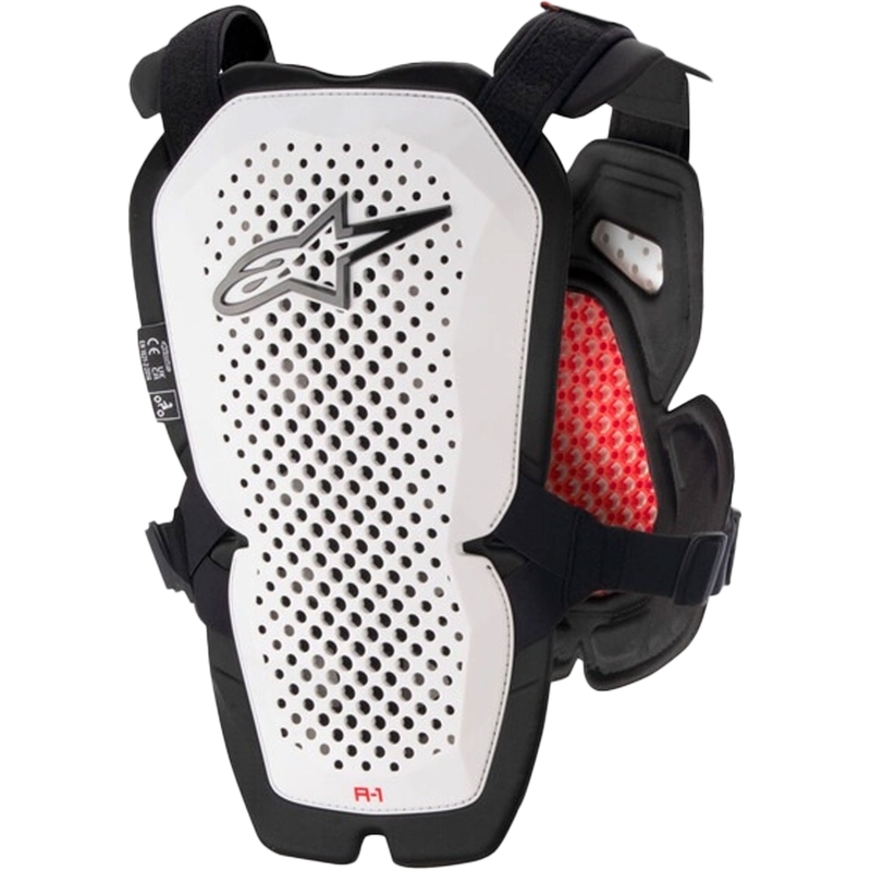 Alpinestars A-1 PRO bianco-nero-rosso protezione per il petto