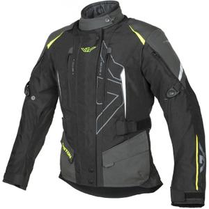 Giacca da moto da donna Ayrton Teressa II nero-grigio-giallo fluo