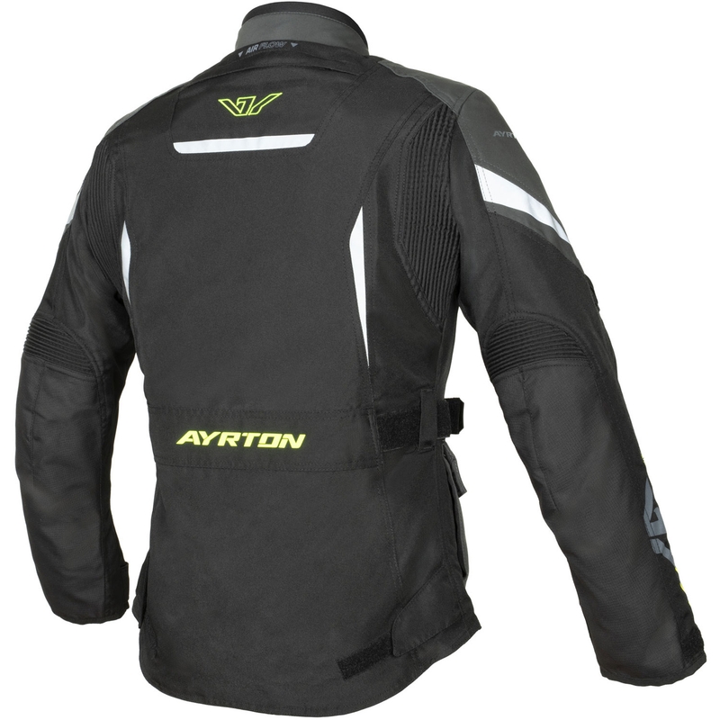 Giacca da moto da donna Ayrton Teressa II nero-grigio-giallo fluo