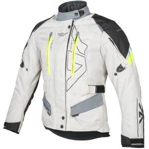 Giacca da moto da donna Ayrton Teressa II crema-giallo fluo-grigio-nero