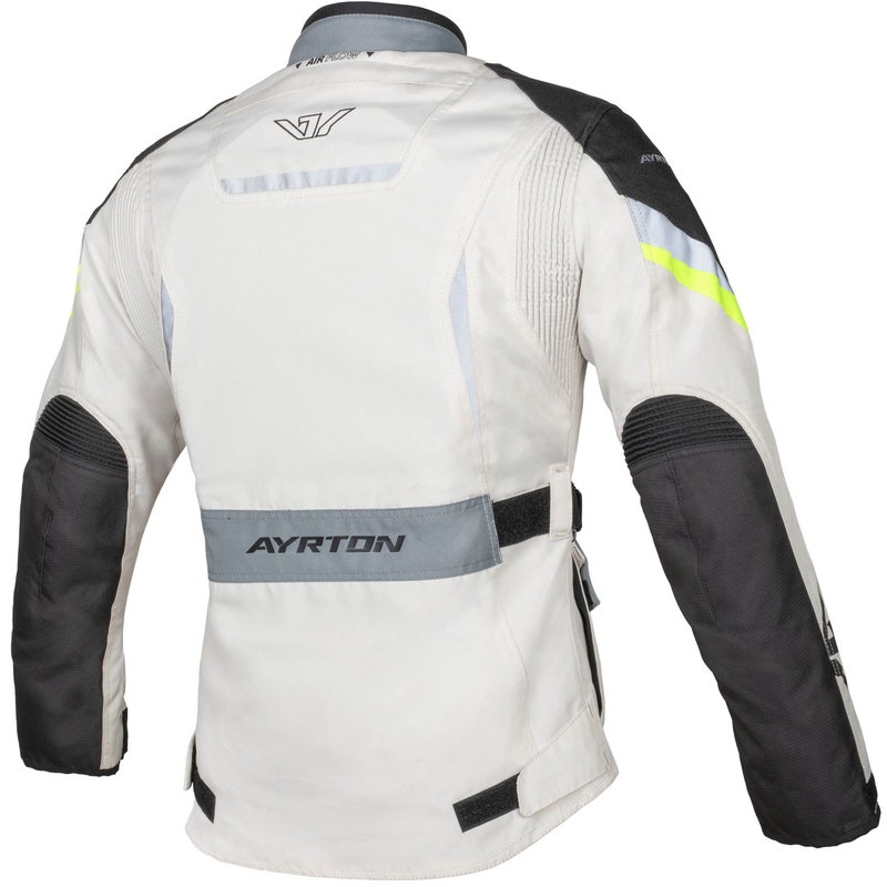 Giacca da moto da donna Ayrton Teressa II crema-giallo fluo-grigio-nero
