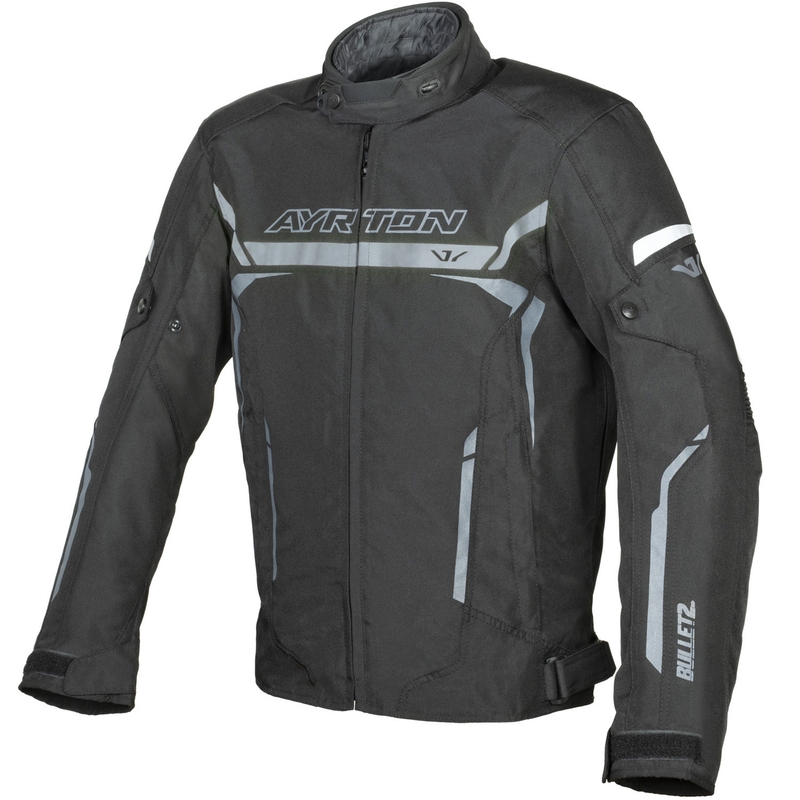 Giacca da moto Ayrton Bullet II nera-grigio scuro