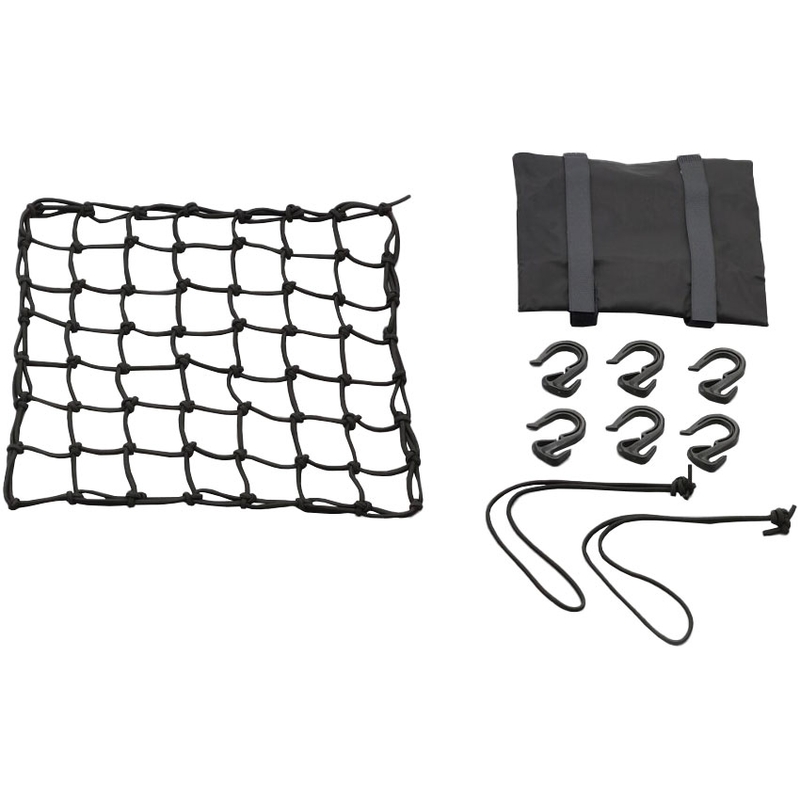 Rete portapacchi flessibile per moto con ganci in plastica Daytona 30 x 30 cm nero