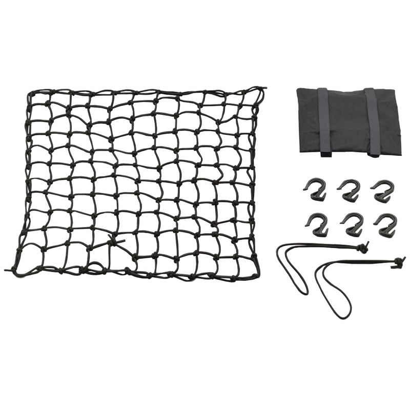 Rete portabagagli flessibile per moto con ganci in plastica Daytona 50 x 50 cm nero