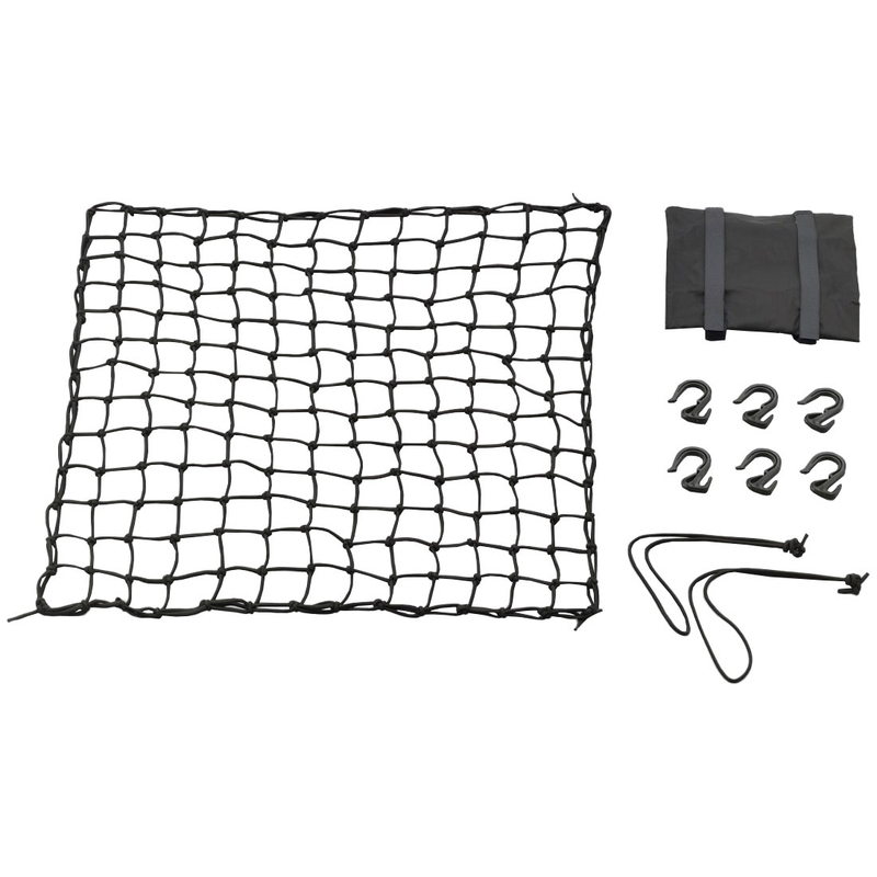 Rete portapacchi flessibile per moto con ganci in plastica Daytona 60 x 60 cm nero