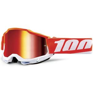 Occhiali da motocross 100% Accuri Matigofun con plexiglass rosso