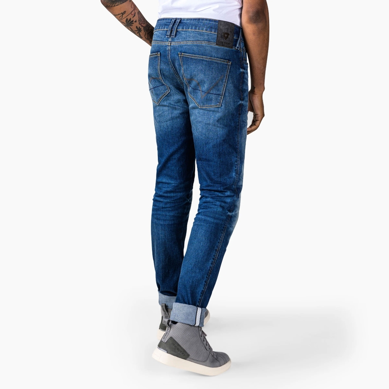 Jeans da moto Revit Carlin SK Extra Cropped blu