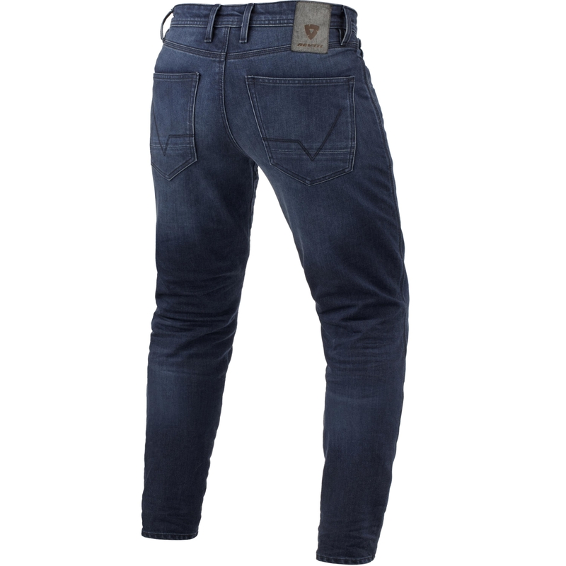 Jeans da moto Revit Micah TF Extra Cropped blu scuro lavato