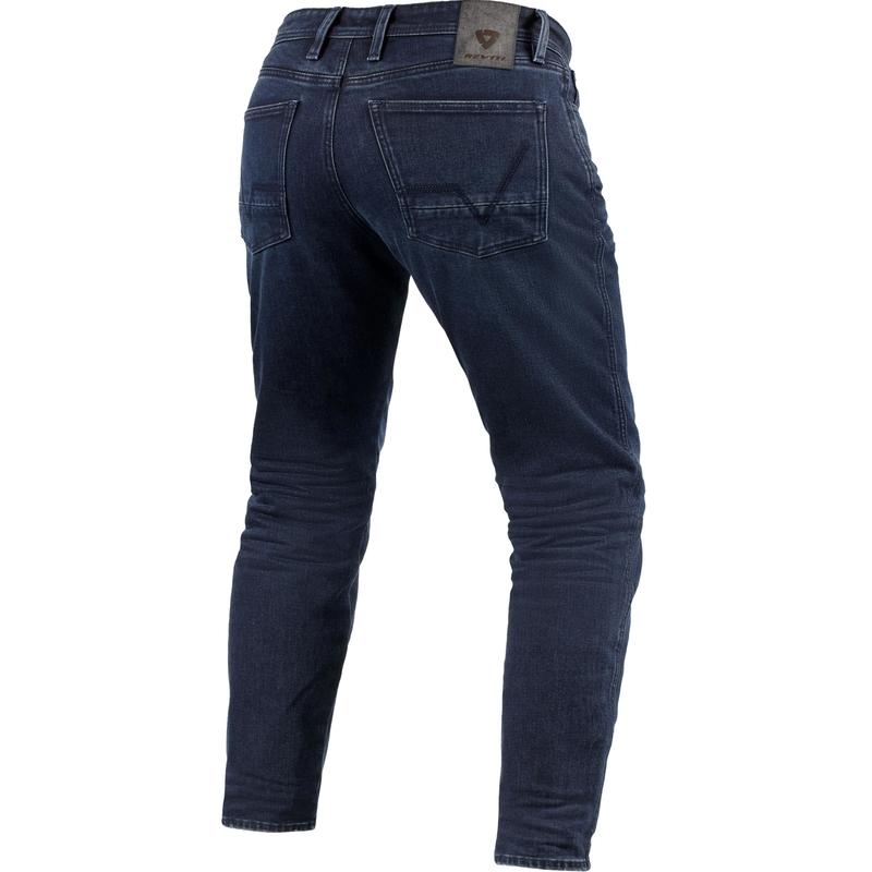 Jeans da moto Revit Ortes TF Extra Cropped blu scuro-nero lavato