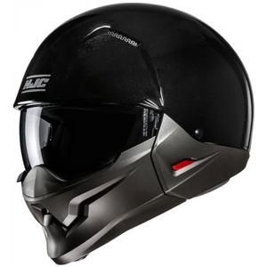 Casco jet con maschera HJC i20N Solid nero metallizzato