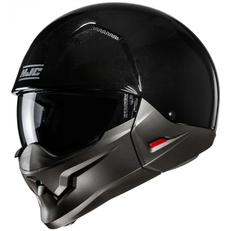 Casco jet con maschera HJC i20N Solid nero metallizzato