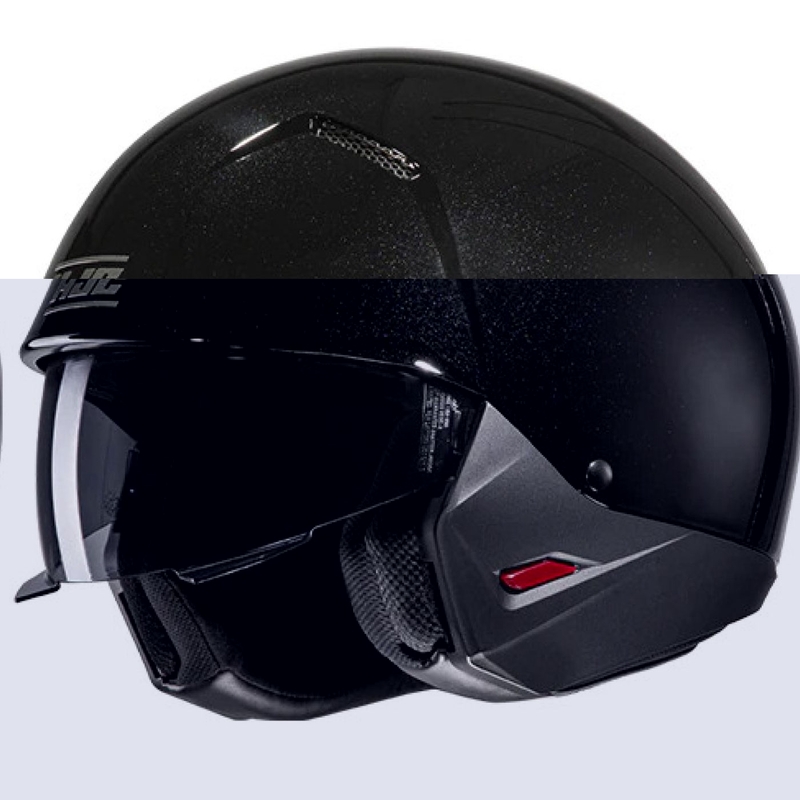 Casco jet con maschera HJC i20N Solid nero metallizzato