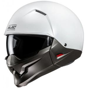Casco jet con maschera HJC i20N Solid bianco perla