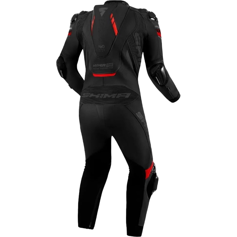 Tuta da moto Shima Hyper-RS in pelle nera e rossa