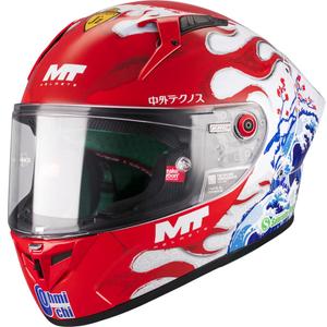 Casco integrale da moto KRE + S Yamanaka A5 rosso-bianco