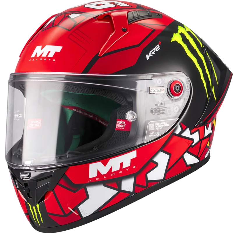 Casco integrale da moto KRE + S Piqueras B5 FIM rosso-nero