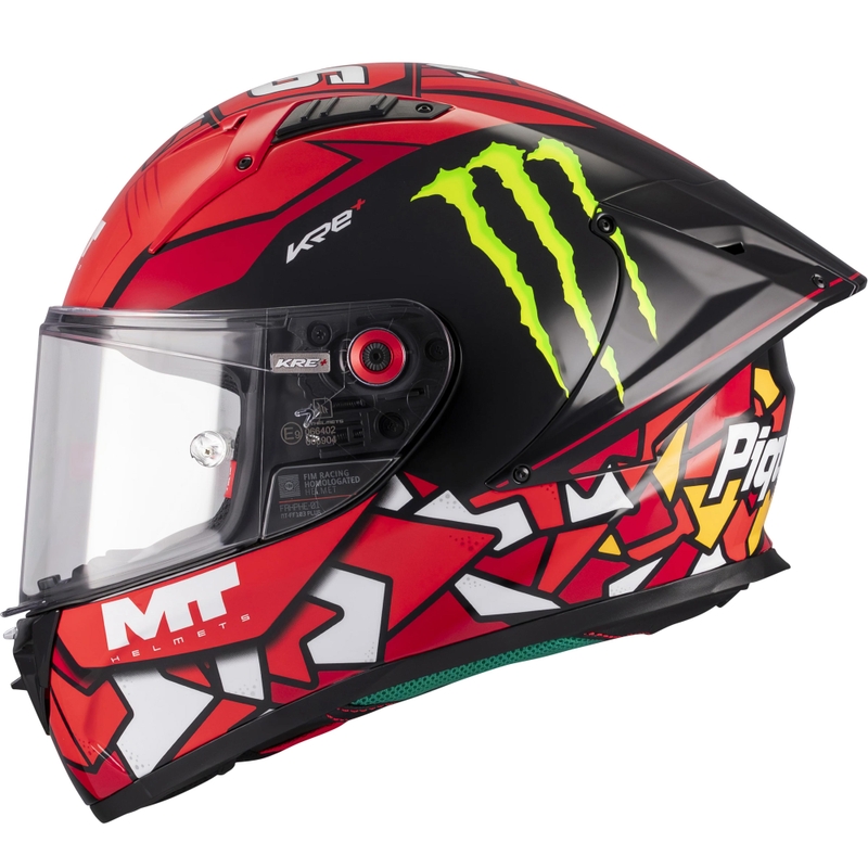 Casco integrale da moto KRE + S Piqueras B5 FIM rosso-nero