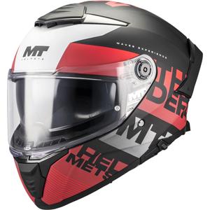 Casco integrale da moto MT Thunder 4 SV Waves B5 nero opaco-rosso