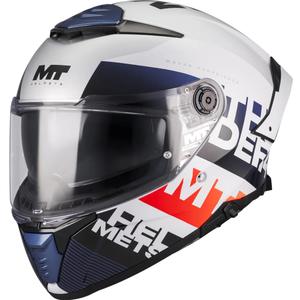 Casco integrale da moto MT Thunder 4 SV Waves A17 bianco-blu-rosso